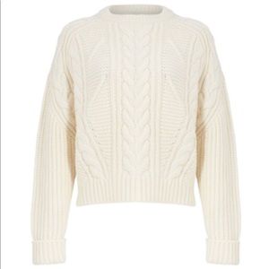 Last one! CARVEN White Ivory Cable-Knit Sweater